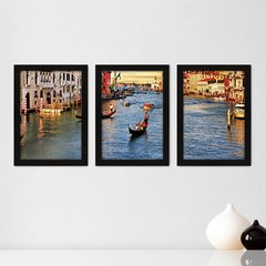 Kit Com 3 Quadros - Veneza Itália Paisagem - 150kq02p