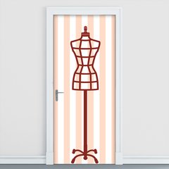 Adesivo Decorativo de Porta - Manequim de Costura - 1517cnpt