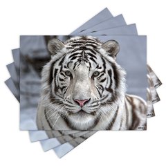 Jogo Americano com 4 peças - Tigre Branco - 1519Jo