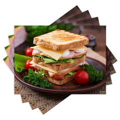 Jogo Americano com 4 peças - Lanche - Sanduíche - 1525Jo