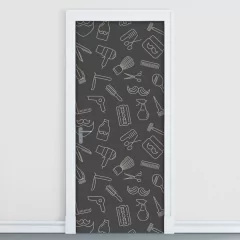 Adesivo Decorativo de Porta - Barbearia - 1526cnpt