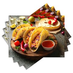 Jogo Americano com 4 peças - Comida Mexicana - 1527Jo