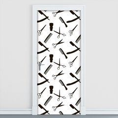 Adesivo Decorativo de Porta - Barbearia - 1528cnpt