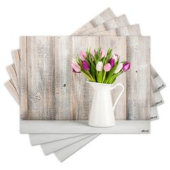 Jogo Americano com 4 peças - Flor - Flores - 1539Jo