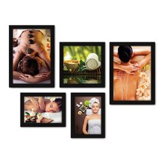 Kit Com 5 Quadros Decorativos - Spa - Estética - Beleza - Sala - 153kq01 na internet