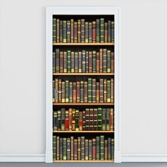 Adesivo Decorativo de Porta - Estante Livros - 1547cnpt