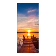 Adesivo Decorativo de Porta - Pôr do Sol - Pier - 1548cnpt na internet