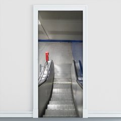 Adesivo Decorativo de Porta - Escada Rolante - 1550cnpt