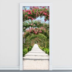 Adesivo Decorativo de Porta - Caminho - Flores - 1558cnpt