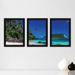 Kit Com 3 Quadros - Mar Praia Paisagem - 155kq02p