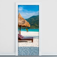 Adesivo Decorativo de Porta - Praia - Natureza - 1593cnpt