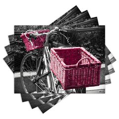 Jogo Americano com 4 peças - Bicicleta - Cesta - 1599Jo