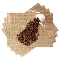Jogo Americano com 4 peças - Café - Coffee - 1601Jo