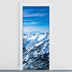 Adesivo Decorativo de Porta - Montanha - Neve - 1603cnpt