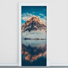 Adesivo Decorativo de Porta - Montanha - Neve - 1604cnpt
