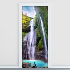 Adesivo Decorativo de Porta - Cachoeira - Natureza - 1609cnpt