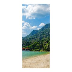 Adesivo Decorativo de Porta - Montanha - Praia - 1620cnpt na internet
