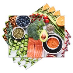 Jogo Americano com 4 peças - Comida Saudável - 1622Jo