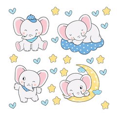 Adesivo de Parede Infantil Elefantes Quarto Menino Bebe - 162ir - comprar online