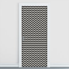 Adesivo Decorativo de Porta - Chevron - Preto e Cinza - 162cnpt