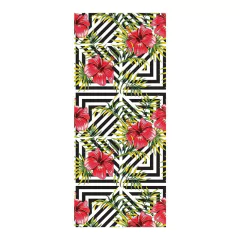 Adesivo Decorativo de Porta - Flores - 1631cnpt na internet