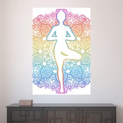 Painel Adesivo de Parede - Ioga - Mandala - 1638pn