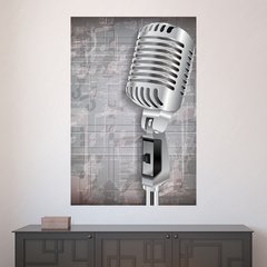 Painel Adesivo de Parede - Microfone - Música - 1645pn