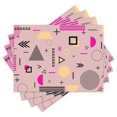 Jogo Americano com 4 peças - Abstrato - Geométrico - 1654Jo