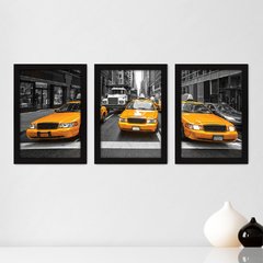Kit Com 3 Quadros - New York Taxis Mundo - 165kq02p