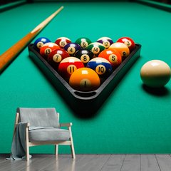 Papel de Parede Salão de Jogos Sinuca Bilhar Sala Painel Adesivo - 165pc
