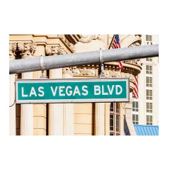 Painel Adesivo de Parede - Placa - Las Vegas - 1673pn - comprar online