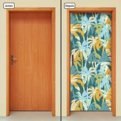 Adesivo Decorativo de Porta - Coqueiros - 1687cnpt - comprar online