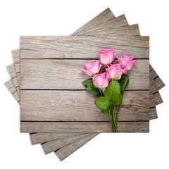 Jogo Americano com 4 peças - Flores - Floral - 1695Jo