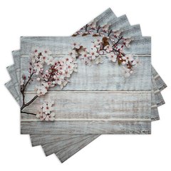 Jogo Americano com 4 peças - Flores - Floral - 1696Jo