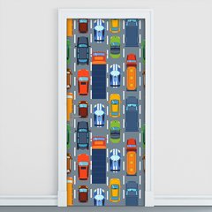 Adesivo Decorativo de Porta - Carros - Infantil - 1696cnpt