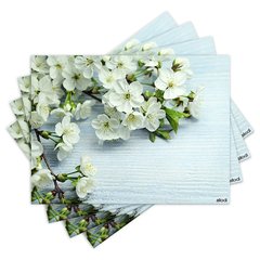 Jogo Americano com 4 peças - Flores - Floral - 1706Jo