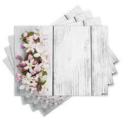 Jogo Americano com 4 peças - Flores - Floral - 1707Jo