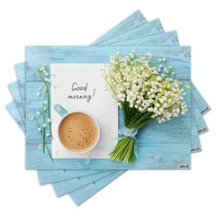 Jogo Americano com 4 peças - Café da Manhã - Bom Dia - 1713Jo