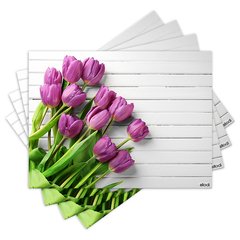 Jogo Americano com 4 peças - Flores - Floral - 1721Jo