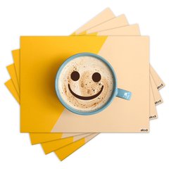 Jogo Americano com 4 peças - Café - Coffee - 1735Jo