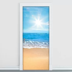Adesivo Decorativo de Porta - Praia - Mar - 1740cnpt