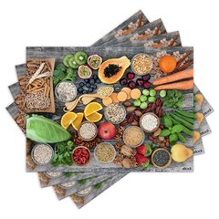 Jogo Americano com 4 peças - Alimentação Saudável - Dieta - 1742Jo