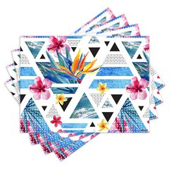 Jogo Americano com 4 peças - Geométrico - Flores - Floral - 1747Jo
