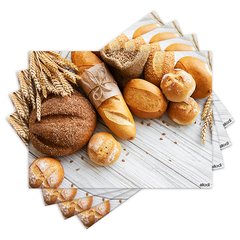 Jogo Americano com 4 peças - Café da Manhã - Pães - 1754Jo