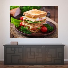 Painel Adesivo de Parede - Sanduíche - Cozinha - Lanchonete - 1755pn