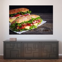 Painel Adesivo de Parede - Sanduíche - Cozinha - Lanchonete - 1759pn