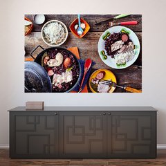 Painel Adesivo de Parede - Comida Brasileira - Feijoada - Restaurante - 1766pn