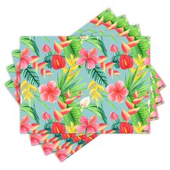 Jogo Americano com 4 peças - Flores - Floral - Tropical - 1776Jo