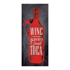 Adesivo Decorativo de Porta - Garrafa De Vinho - 178cnpt na internet