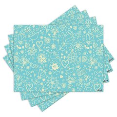 Jogo Americano com 4 peças - Floral - Pássaros - 1794Jo